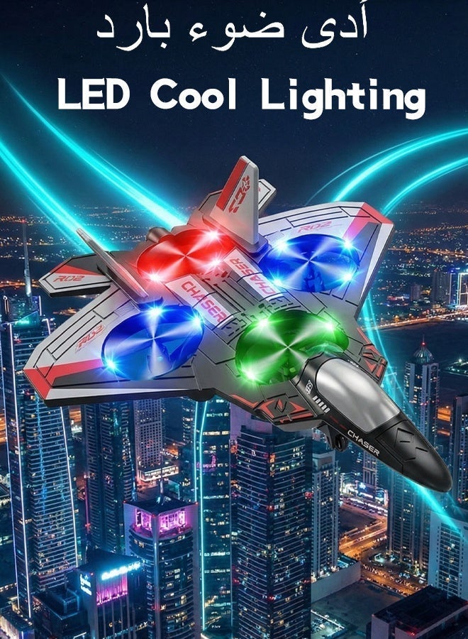 Fyliz RC Helicopters Plane for Kids, Foam Drone Airplane with Remote Control and LED Lights (Red) - Image 5